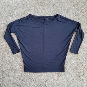 Athleta Black Long Sleeve Drop Shoulder Top - Size Small - EUC!